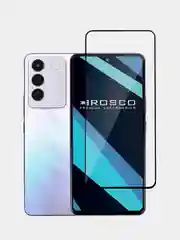 Прозрачный 1-2 шт стекло для Vivo T2 4G защитное прозрачное ROSCO, олеофобное покрытие, черная рамка