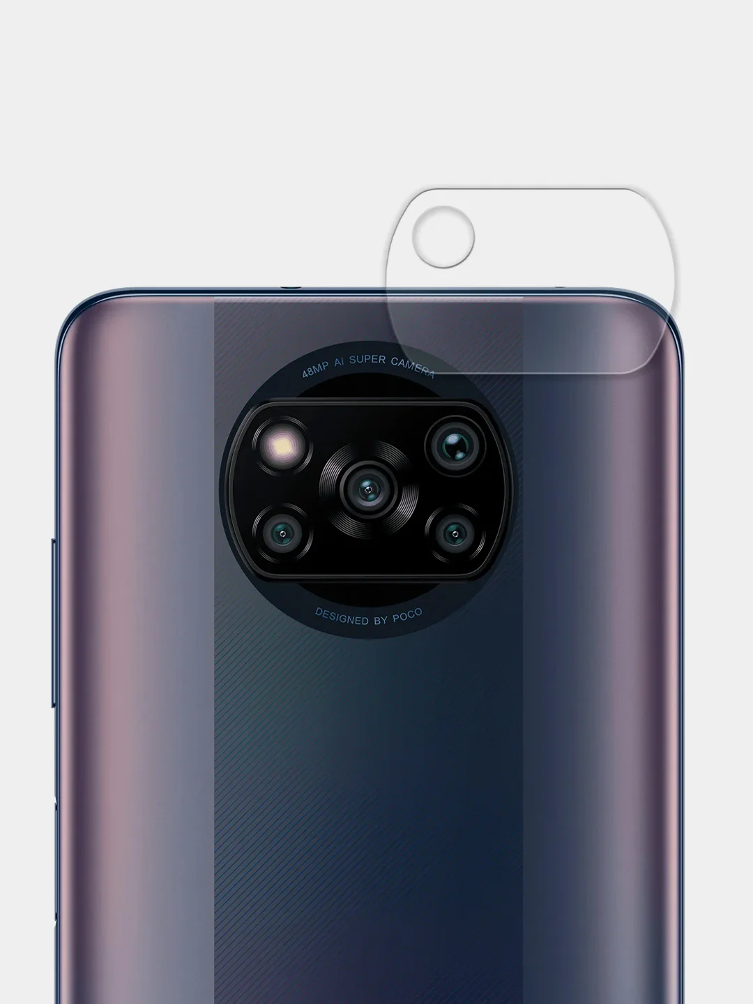 Прозрачный стекло на камеру для Xiaomi POCO X3 NFC, X3 Pro защитное ROSCO закаленное прозрачное