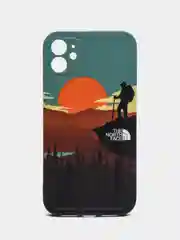 Бирюзовый чехол на айфон 11, с принтом, 2 принта, чехол для iPhone 11, Норт фейс, North Face