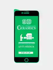Черный защитное стекло для iPhone 6+, 7+, 8+, глянцевая, керамическое, черная и белая рамка