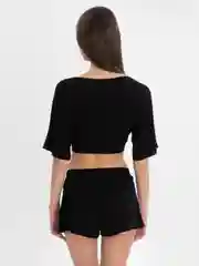 Черный пижама женская с шортами
