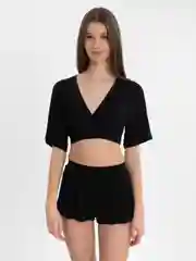 Черный пижама женская с шортами