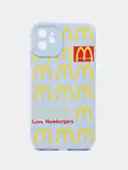 Голубой чехол на Айфон 11, "Макдональдс", 3 цвета, McDonalds