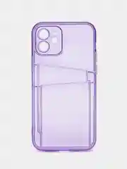 Фиолетовый чехол для айфон 11 12 iPhone 13 14 15 / 7 8 / Pro Max Plus / XR / XS, силиконовый для карт