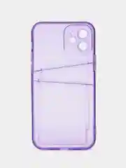 Фиолетовый чехол для айфон 11 12 iPhone 13 14 15 / 7 8 / Pro Max Plus / XR / XS, силиконовый для карт