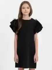 Фуксия платье для девочек, с перьями