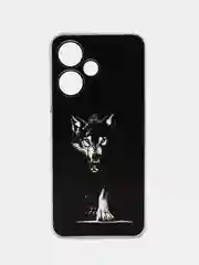 Серый меланж чехол на Infinix Hot 30 Play (Инфиникс Хот 30 Плей) прозрачный, с рисунком