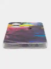 Пурпурный чехол для Infinix Note 30i (Инфиникс Нот 30и), прозрачный, с рисунком, защита камеры