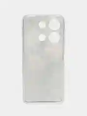 Кораллово-розовый чехол для Infinix Note 30i (Инфиникс Нот 30и), прозрачный, с рисунком, защита камеры