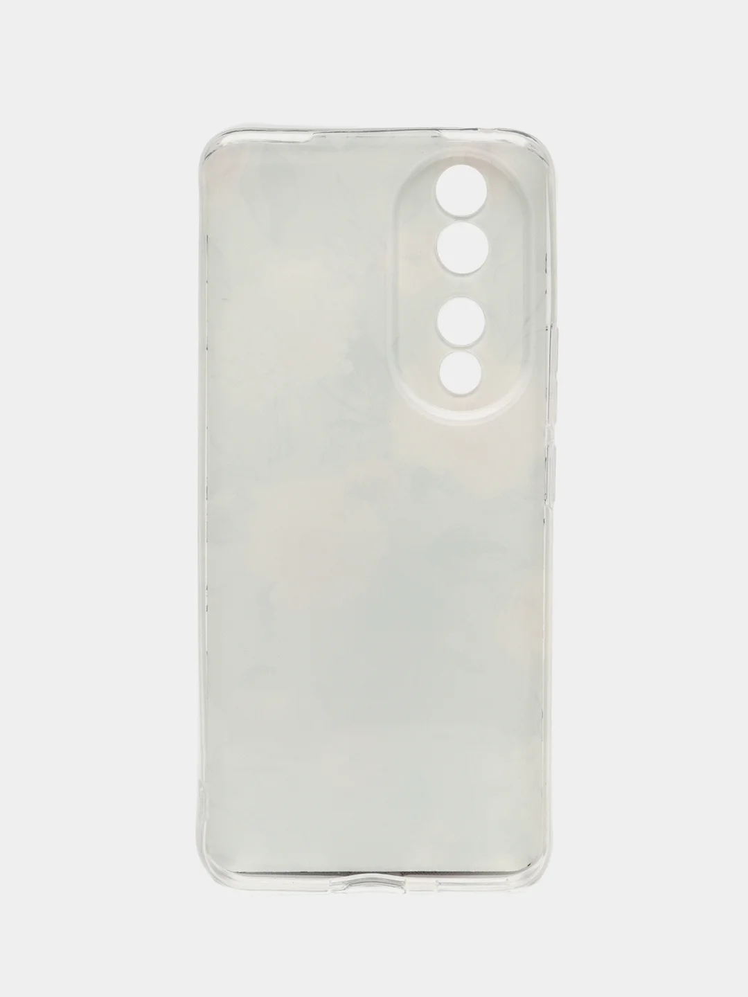Кораллово-розовый силиконовый чехол на Honor 90 (Хонор 90), прозрачный, с рисунком