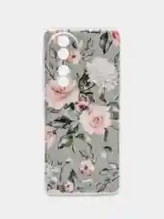 Кораллово-розовый силиконовый чехол на Honor 90 (Хонор 90), прозрачный, с рисунком