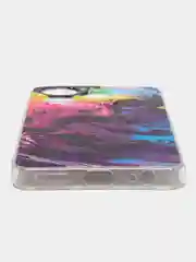Пурпурный чехол на Tecno Spark 10 Pro (Текно Спарк 10 Про), прозрачный, с рисунком, защита камеры