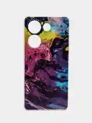 Пурпурный чехол на Tecno Camon 20/20 Pro 4G (Текно Камон 20/20 Про 4G), с рисунком, защита камеры