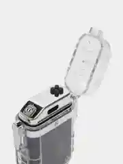 Черный зажигалка электронная, с фонариком, USB, плазменная спираль