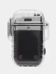 Черный зажигалка электронная, с фонариком, USB, плазменная спираль