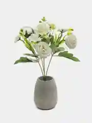 Белый цветы искусственные "Малые розы", для декора