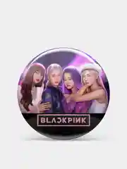 Тёмно-серый значки Blackpink (БлэкПинк) "Участники K-pop группы", 2 размера