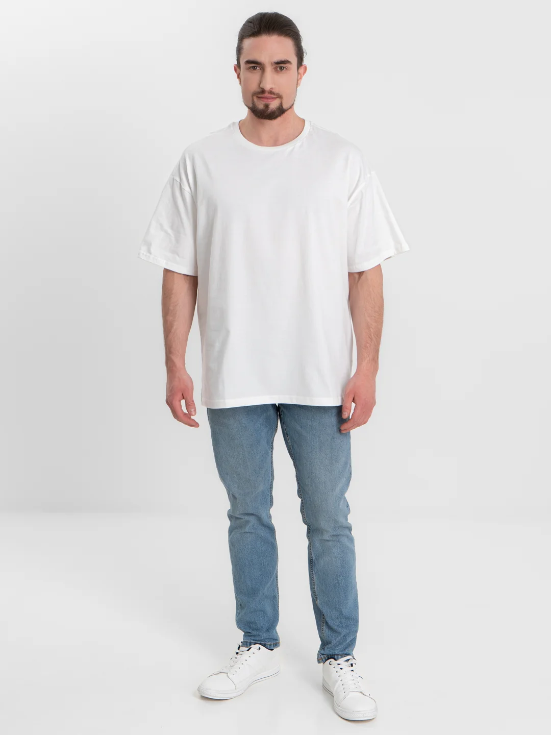 Молочный футболка Oversize
