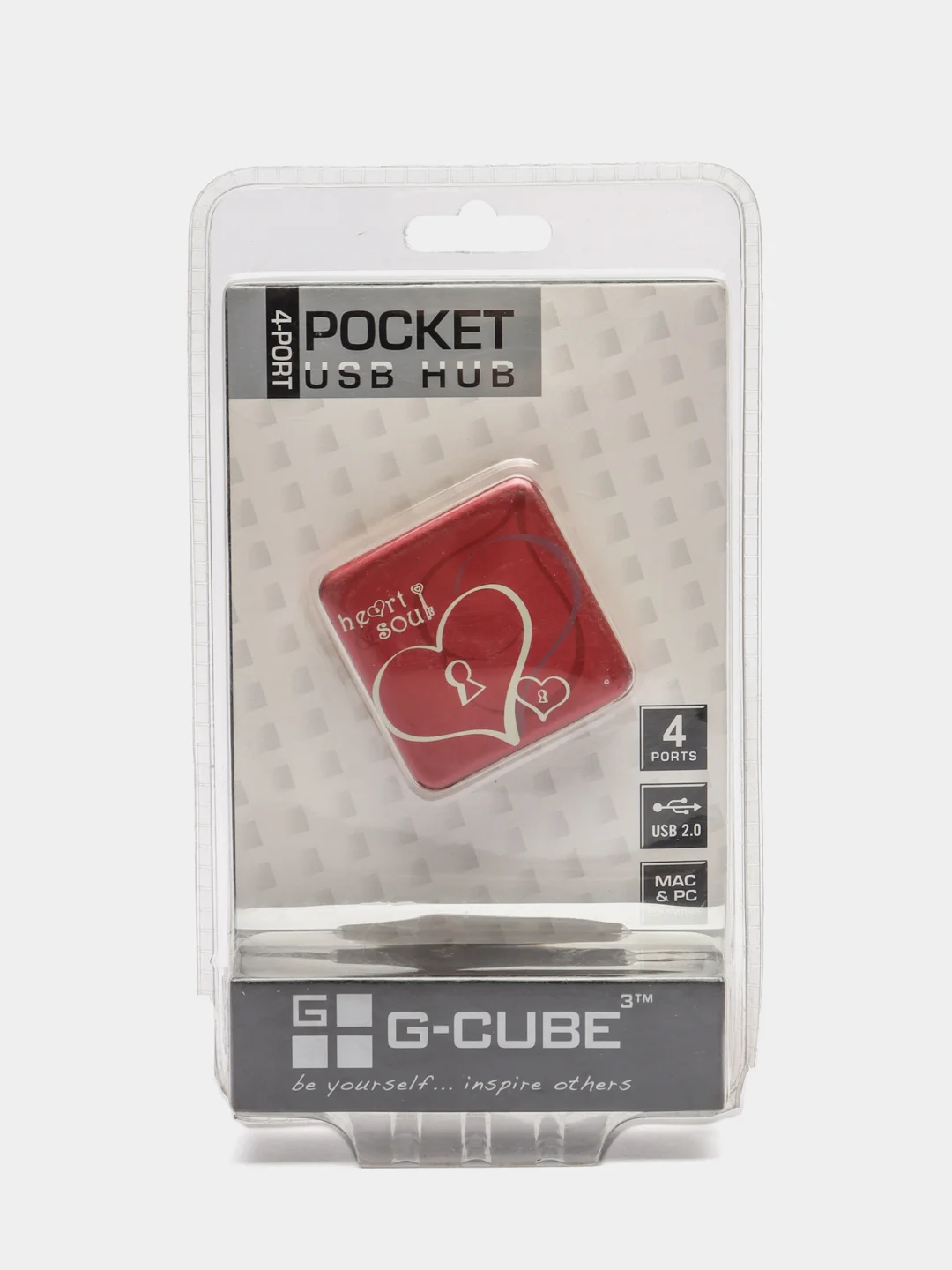Красный usb-hub разветвитель на 4 разъёма USB 2.0 концентратор G-cube
