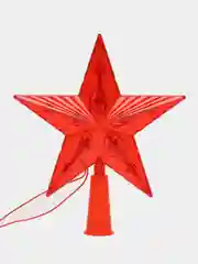 Звезда на новогоднюю елку "Светящаяся звезда", красная, 15 см