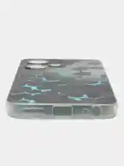 Бирюзовый чехол на Infinix Hot 30 Play (Инфиникс Хот 30 Плей) прозрачный, с рисунком