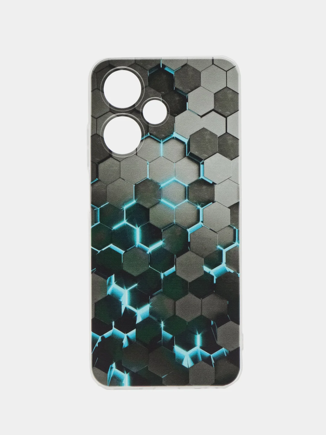 Бирюзовый чехол на Infinix Hot 30 Play (Инфиникс Хот 30 Плей) прозрачный, с рисунком