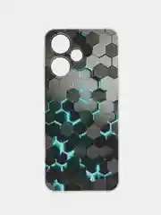 Бирюзовый чехол на Infinix Hot 30 Play (Инфиникс Хот 30 Плей) прозрачный, с рисунком