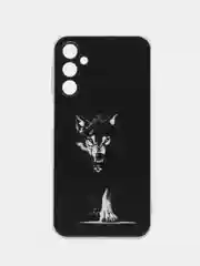 Серый меланж чехол на Samsung Galaxy A24 (Галакси A24), прозрачный, с рисунком, защита камеры