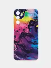 Пурпурный чехол на Samsung Galaxy A24 (Галакси A24), прозрачный, с рисунком, защита камеры
