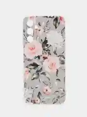 Кораллово-розовый чехол на Samsung Galaxy A24 (Галакси A24), прозрачный, с рисунком, защита камеры
