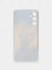 Индиго чехол на Samsung Galaxy A24 (Галакси A24), прозрачный, с рисунком, защита камеры