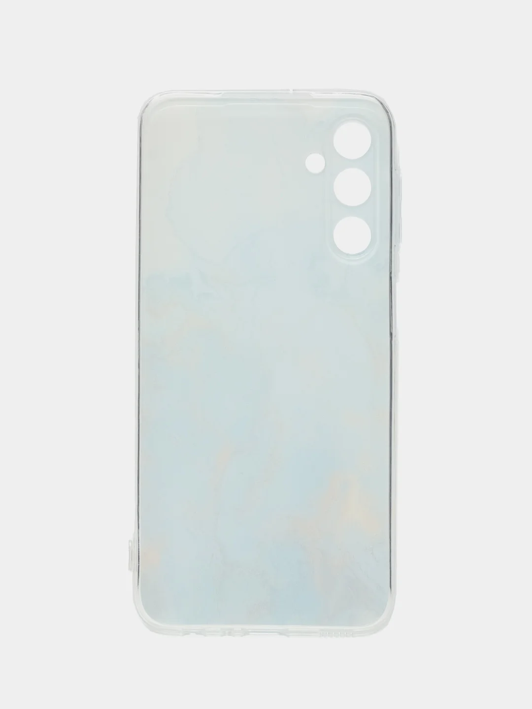 Светло-синий чехол на Samsung Galaxy A24 (Галакси A24), прозрачный, с рисунком, защита камеры