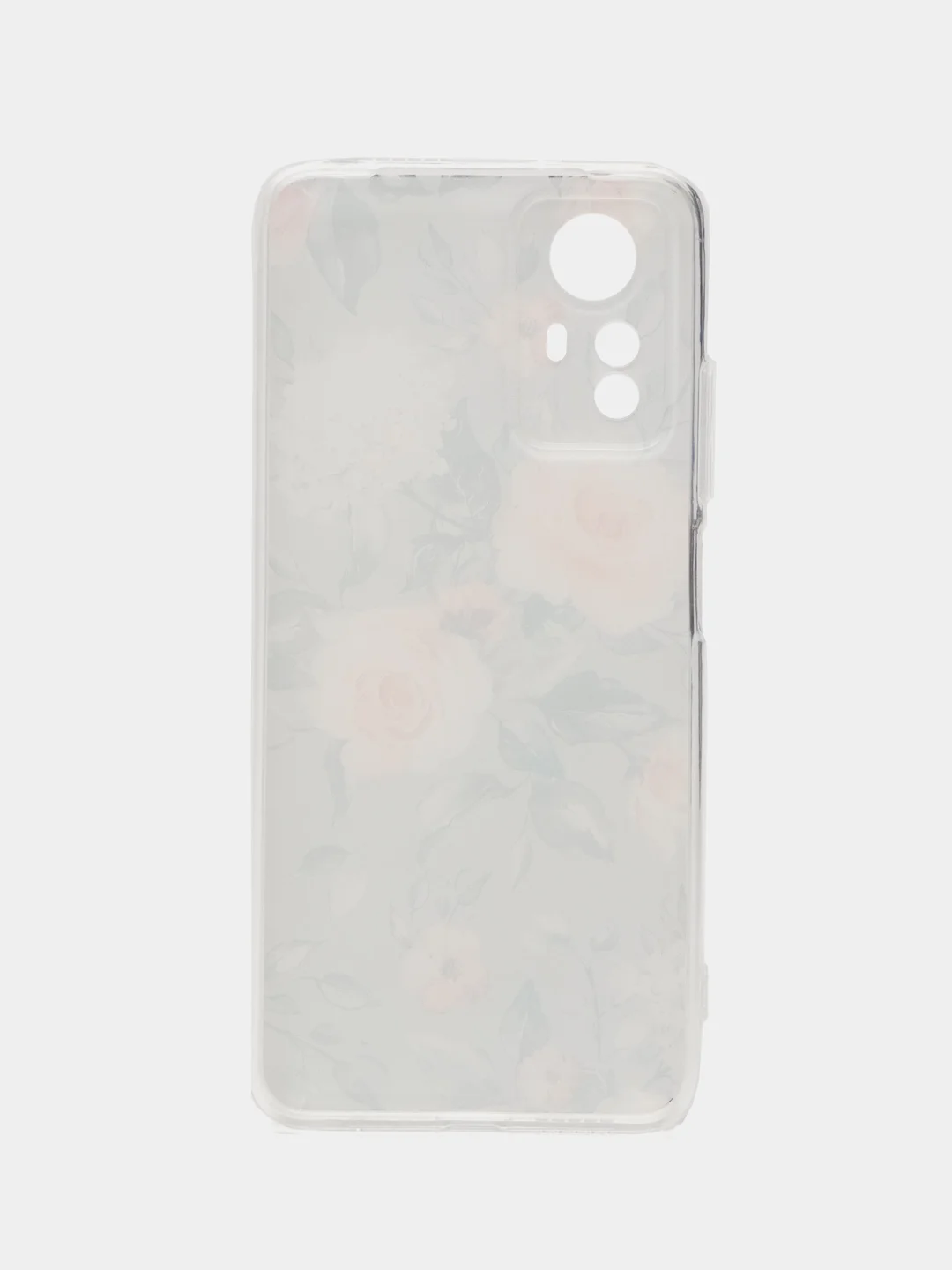 Кораллово-розовый чехол прозрачный на Xiaomi Redmi Note 12S (Сяоми Редми Нот 12S), с рисунком, защита камеры