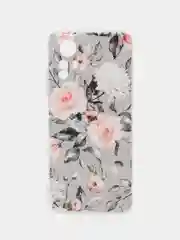 Кораллово-розовый чехол прозрачный на Xiaomi Redmi Note 12S (Сяоми Редми Нот 12S), с рисунком, защита камеры