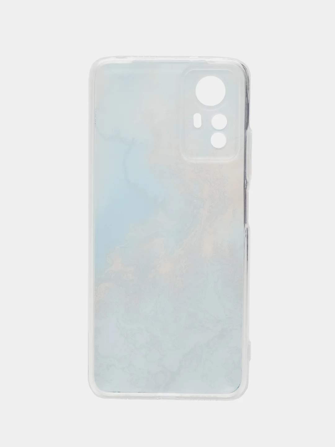 Голубой чехол прозрачный на Xiaomi Redmi Note 12S (Сяоми Редми Нот 12S), с рисунком, защита камеры