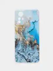 Голубой чехол прозрачный на Xiaomi Redmi Note 12S (Сяоми Редми Нот 12S), с рисунком, защита камеры