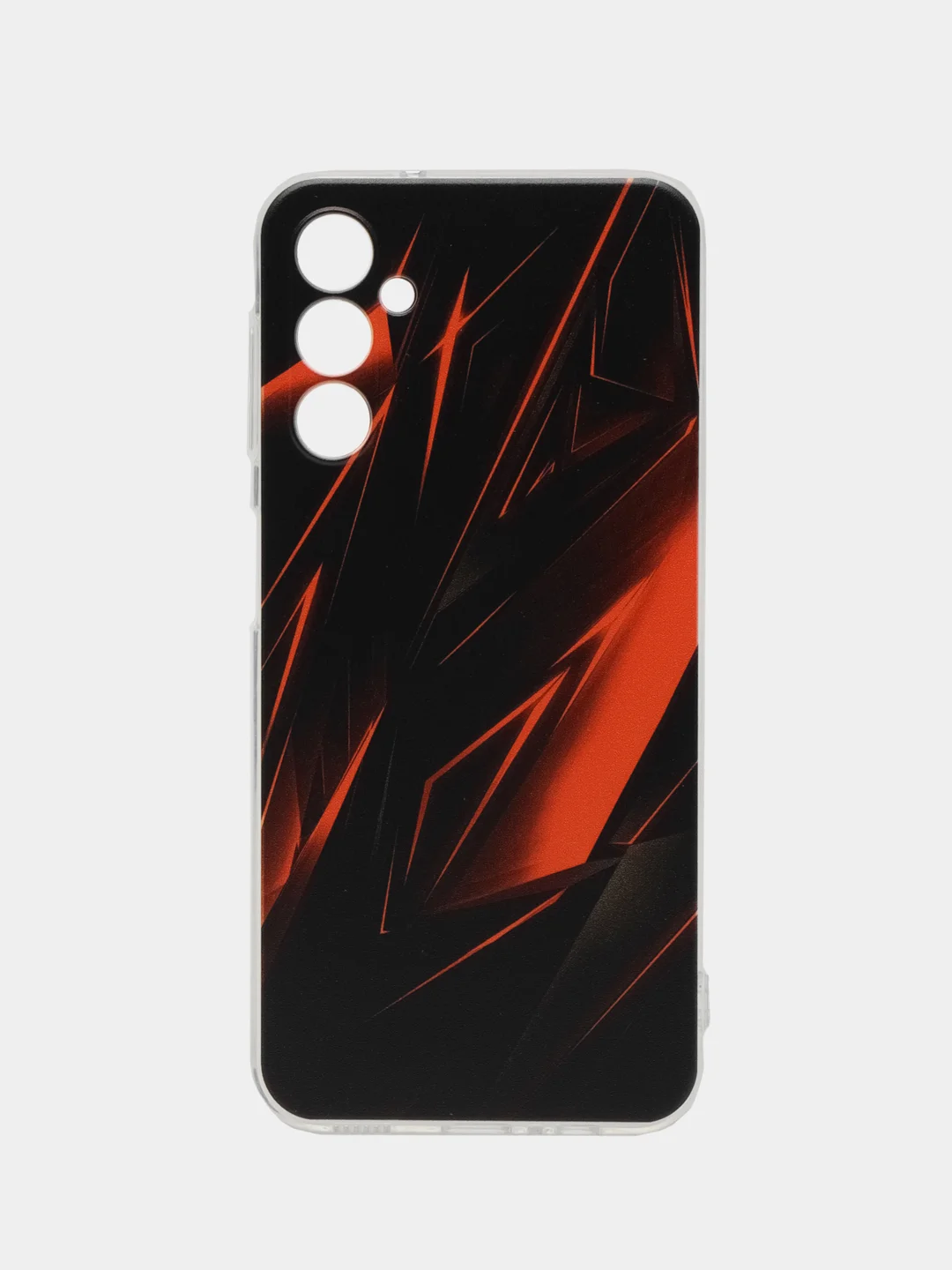 Красный чехол на Samsung Galaxy A14 4G (Галакси A14 4G), прозрачный, с рисунком, защита камеры
