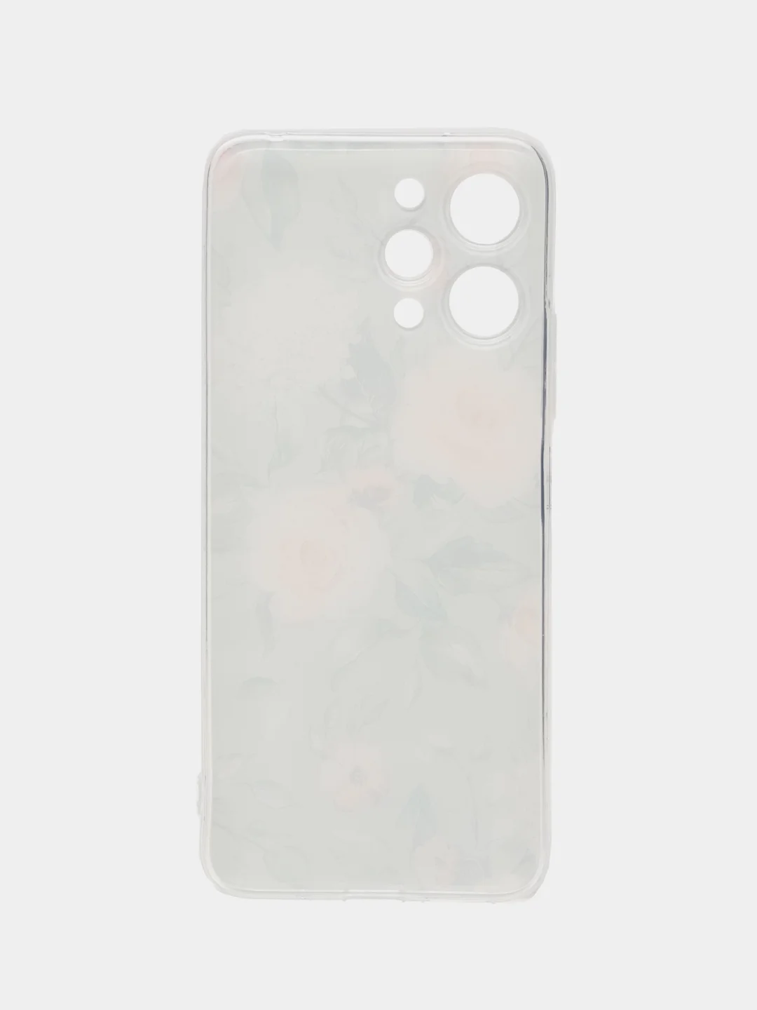 Кораллово-розовый силиконовый чехол на Xiaomi Redmi 12 (Редми 12), прозрачный, с рисунком, защита камеры