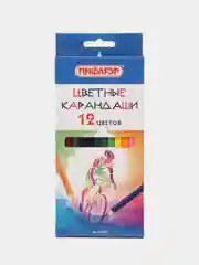 Карандаши цветные Пифагор "Быстрее! Выше! Сильнее!", для мальчиков, 6, 12, 24 цвета