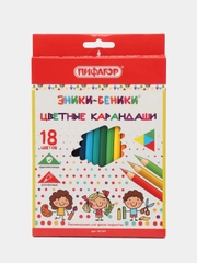Карандаши цветные Пифагор "Эники-беники" классические, 18 цветов