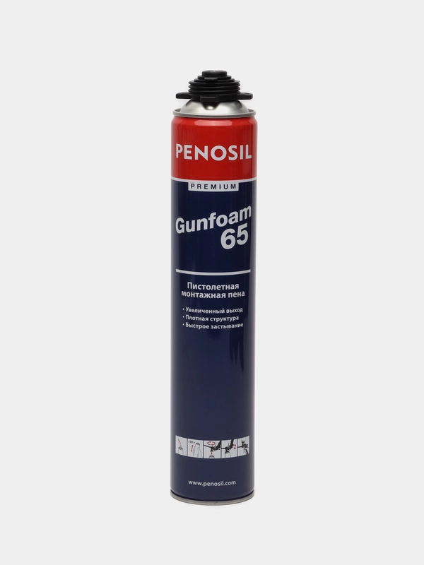 Пена монтажная PENOSIL Premium Gunfoam 65, профессиональная, 870 мл