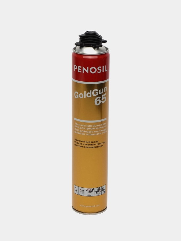 Пена монтажная Penosil Gold Gun 65, летняя, под пистолет, 875 мл, 1 штука