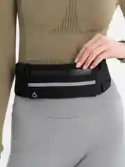 Черный поясная сумка маленькая, на пояс, женская, бананка для бега