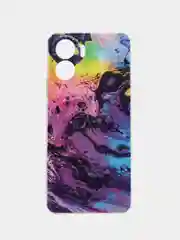 Пурпурный силиконовый чехол на Honor 90 Lite (Хонор 90 Лайт), прозрачный, с рисунком