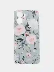 Кораллово-розовый силиконовый чехол на Honor 90 Lite (Хонор 90 Лайт), прозрачный, с рисунком