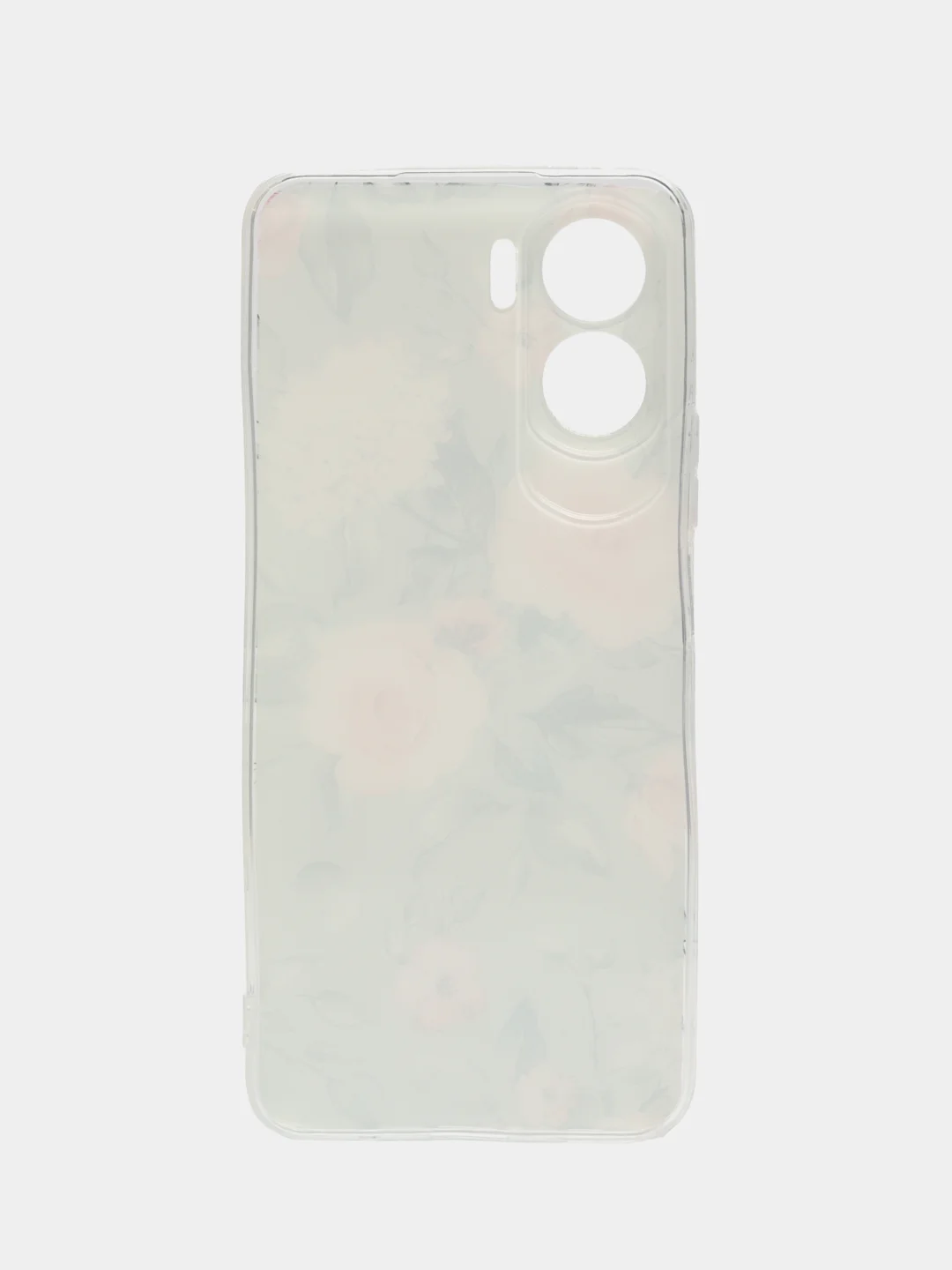 Кораллово-розовый силиконовый чехол на Honor 90 Lite (Хонор 90 Лайт), прозрачный, с рисунком