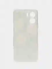 Кораллово-розовый силиконовый чехол на Honor 90 Lite (Хонор 90 Лайт), прозрачный, с рисунком