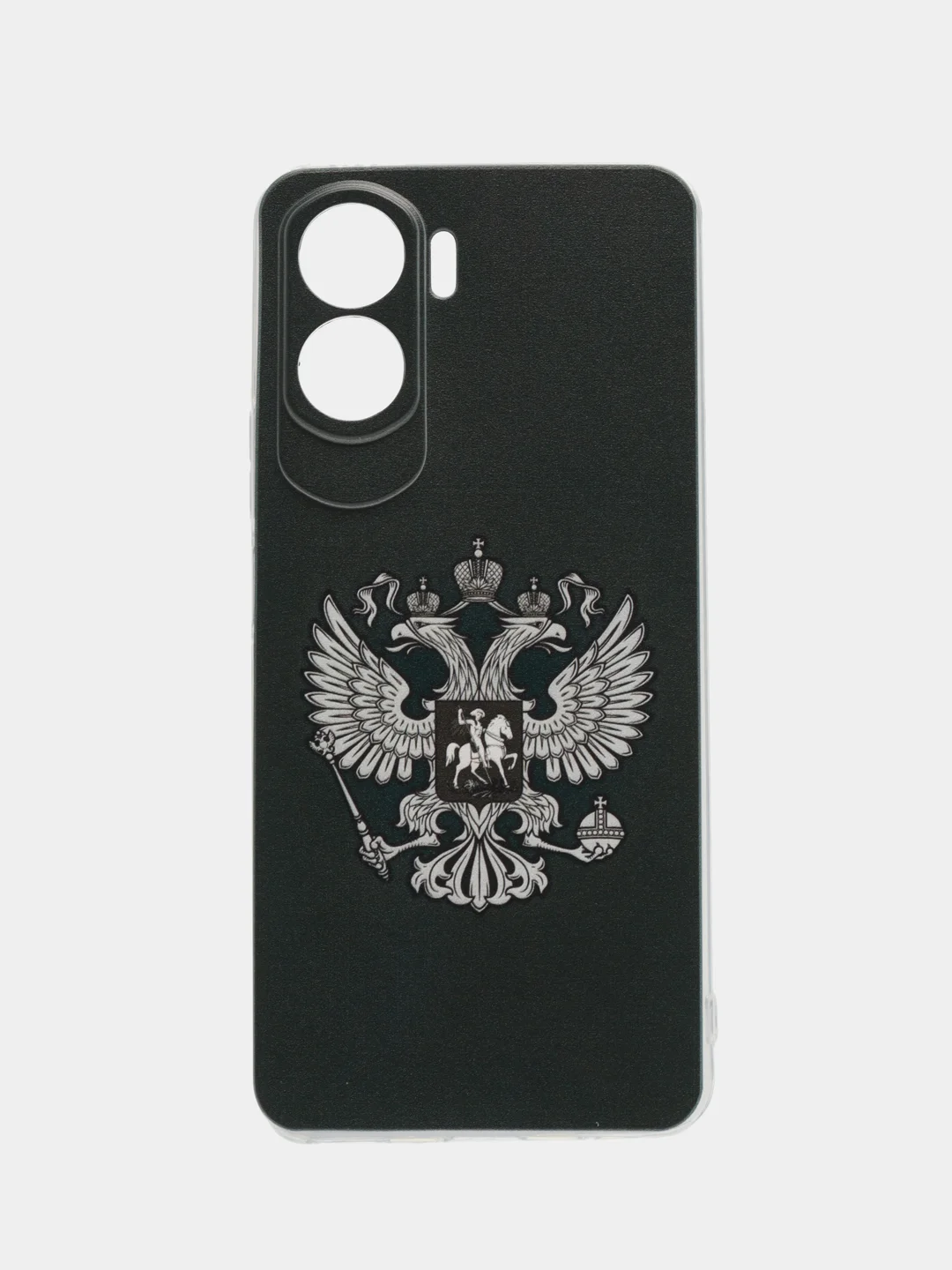 Приглушённый хаки силиконовый чехол на Honor 90 Lite (Хонор 90 Лайт), прозрачный, с рисунком