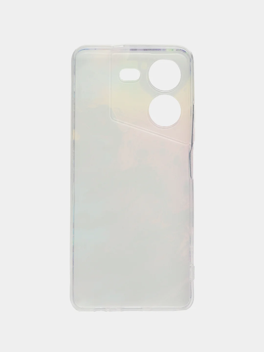 Пурпурный силиконовый чехол на Tecno Pova 5 (Текно Пова 5), прозрачный, с рисунком, защита камеры