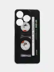 Хром чехол на Tecno Spark 10/10C (Текно Спарк 10/10С), прозрачный, с рисунком, защита камеры